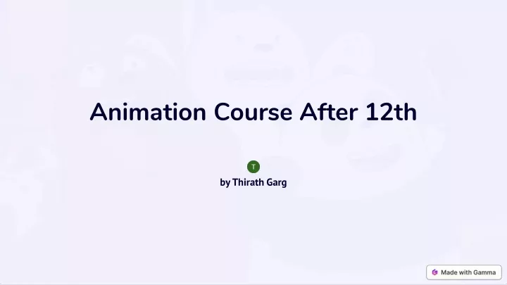 animation course after 12th