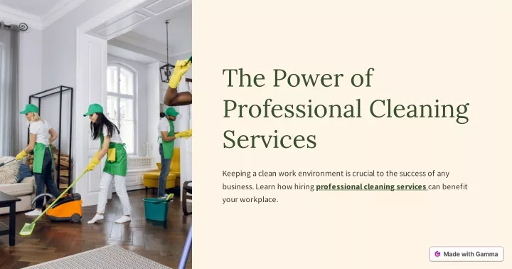 the power of professional cleaning services