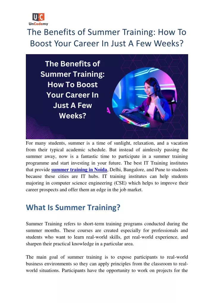 the benefits of summer training how to boost your