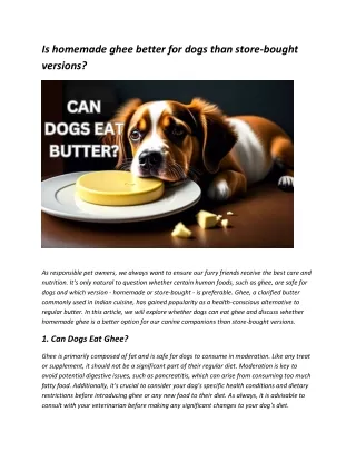 Is homemade ghee better for dogs than store-bought versions?