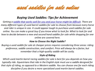 used saddles for sale online