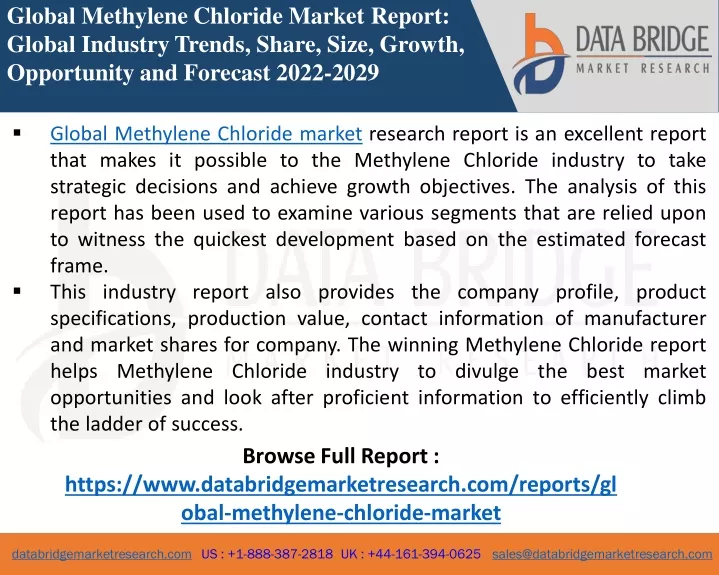 global methylene chloride market report global