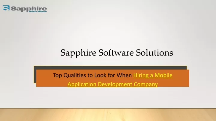 sapphire software solutions