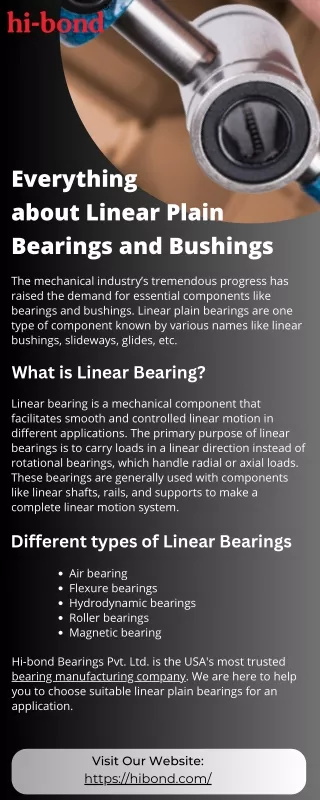 Everything about Linear Plain Bearings and Bushings