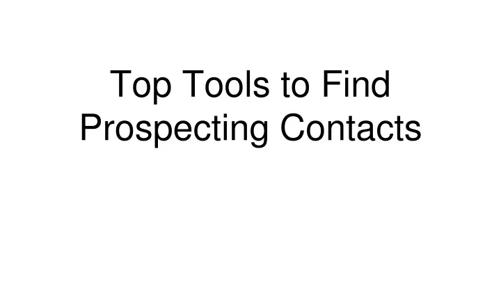 top tools to find prospecting contacts