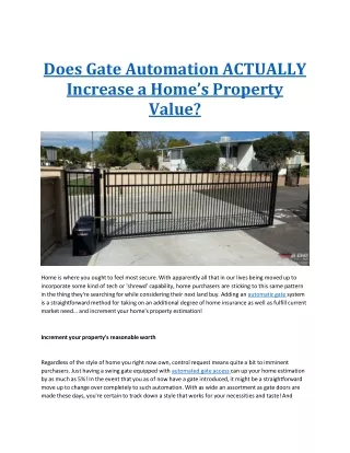 does gate automation actually increase a home s property value