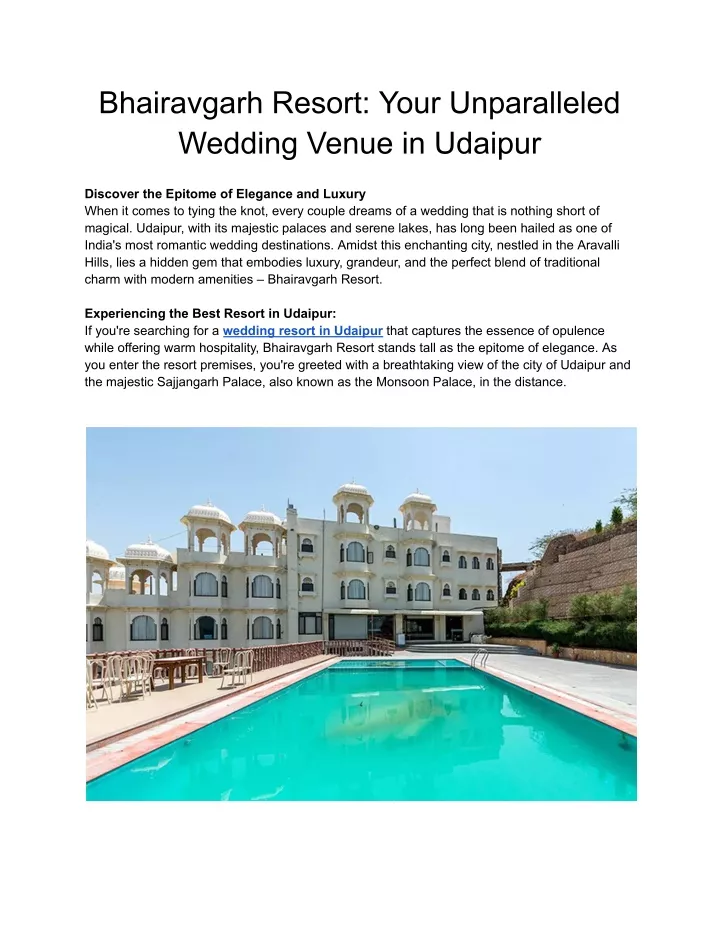 bhairavgarh resort your unparalleled wedding