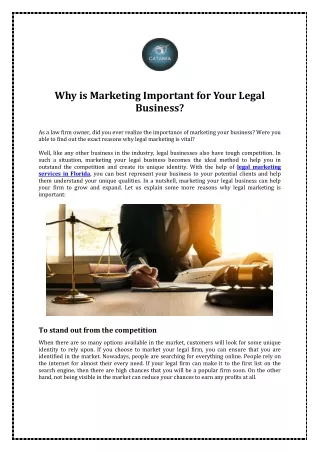 Why is Marketing Important for Your Legal Business?