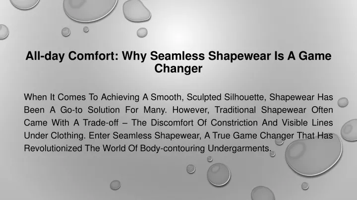 all day comfort why seamless shapewear is a game changer
