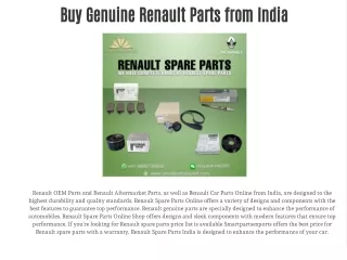 Buy Genuine Renault Parts from india
