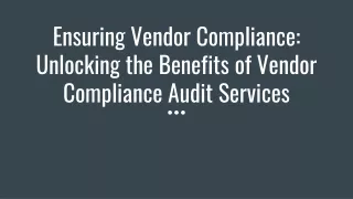 Vendor Compliance audit Service