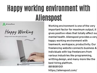 Happy working environment with Alienspost