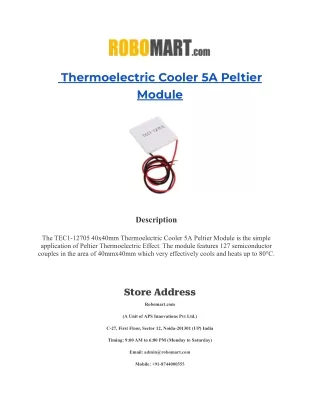 Thermoelectric Cooler 5A Peltier Module