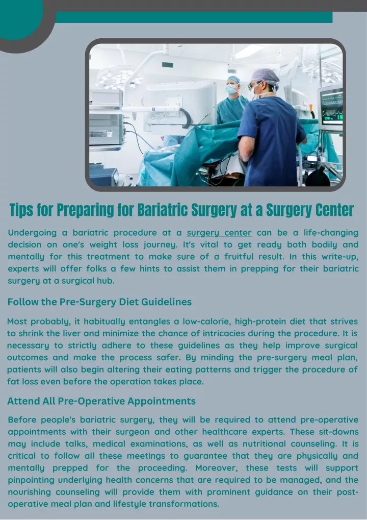 tips for preparing for bariatric surgery