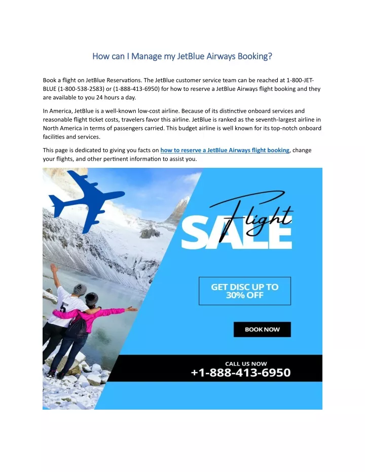 how can i manage my jetblue airways booking