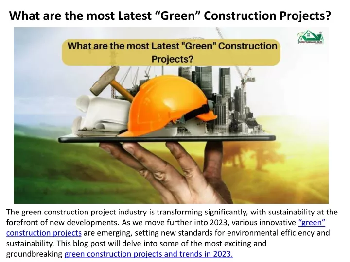 what are the most latest green construction