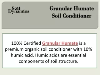 Granular Humate Soil Conditioner For Soil and Plants