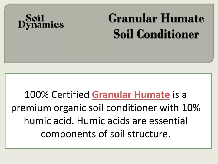 granular humate soil conditioner