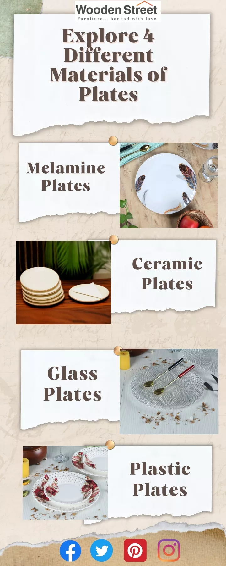 explore 4 different materials of plates