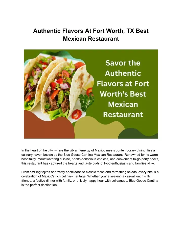 authentic flavors at fort worth tx best mexican