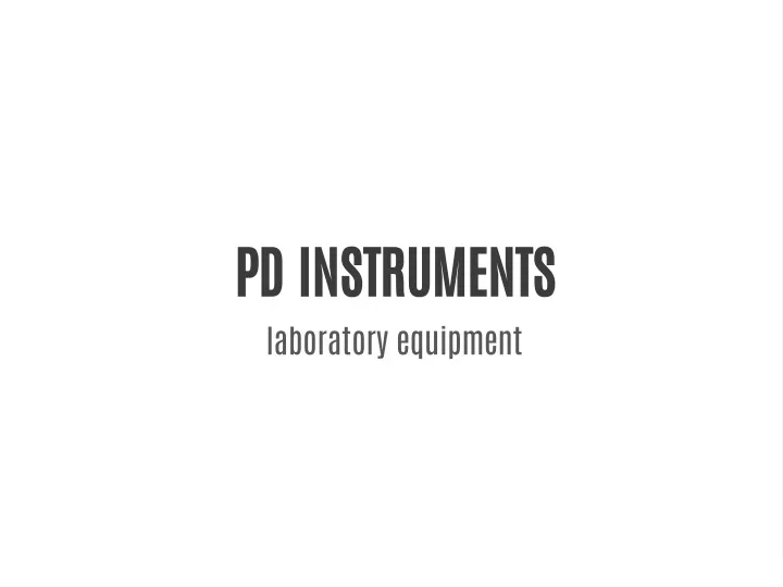 pd instruments laboratory equipment
