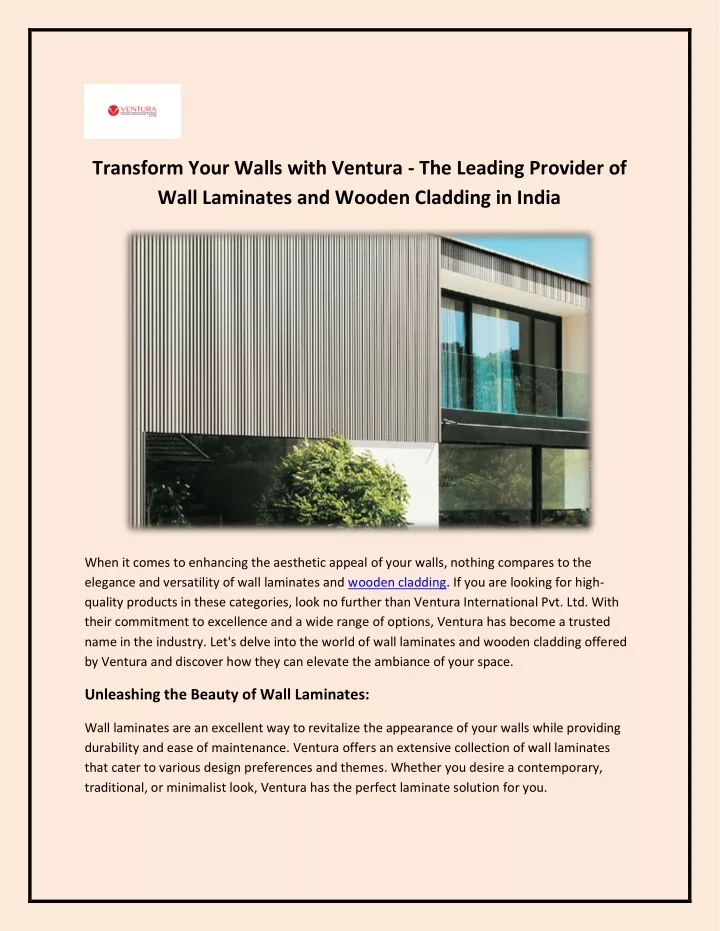 transform your walls with ventura the leading