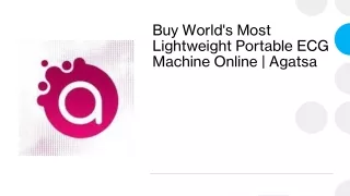 Buy World's Most Lightweight Portable ECG Machine Online Agatsa_ (2)