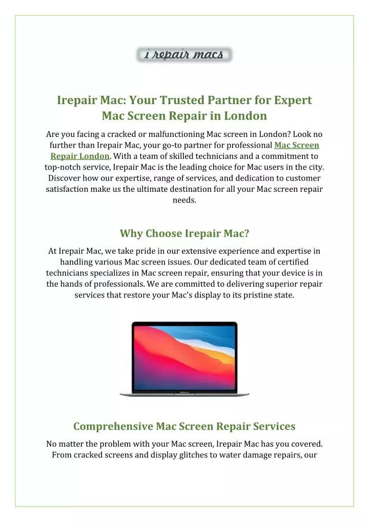 irepair mac your trusted partner for expert