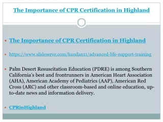 The Importance of CPR Certification in Highland