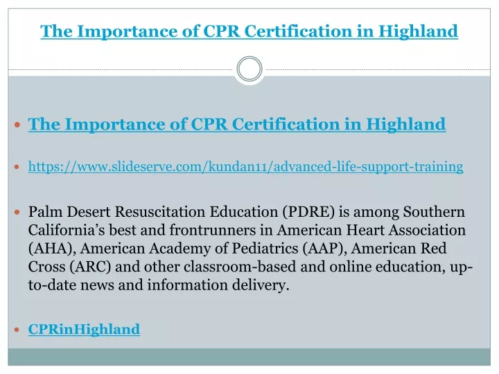 the importance of cpr certification in highland