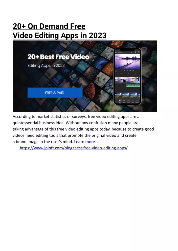20 on demand free video editing apps in 2023