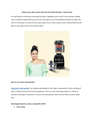 Enhance your daily routine with the Juicer Mixer Grinders.docx