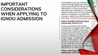 Important Considerations When Applying to IGNOU Admission