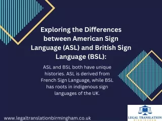 Differences between American Sign Language (ASL) and British Sign Language (BSL)