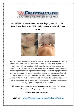 Dr. Vidhi’s DERMACURE- Dermatologist, Best Skin Clinic, Hair Transplant, Hair Cl