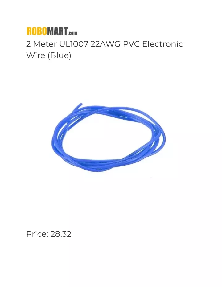 2 meter ul1007 22awg pvc electronic wire blue