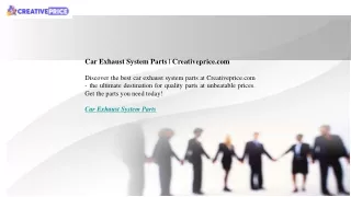 Car Exhaust System Parts Creativeprice.com