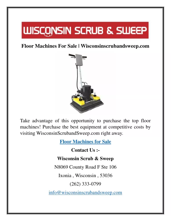 floor machines for sale wisconsinscrubandsweep com