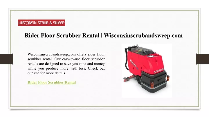 rider floor scrubber rental