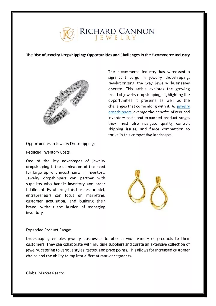 PPT - The Rise of Jewelry Dropshipping Opportunities and Challenges in 