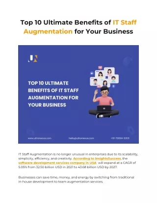 Top 10 Ultimate Benefits of IT Staff Augmentation for Your Business