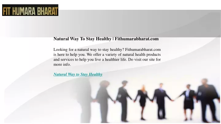 natural way to stay healthy fithumarabharat