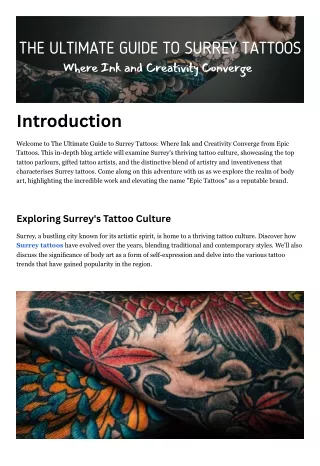 The Ultimate Guide to Surrey Tattoos | Where Ink and Creativity Converge