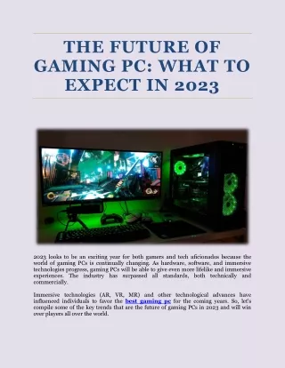 THE FUTURE OF GAMING PC WHAT TO EXPECT IN 2023