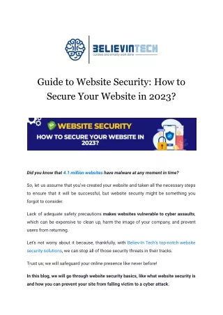 Guide to Website Security How to Secure Your Website in 2023