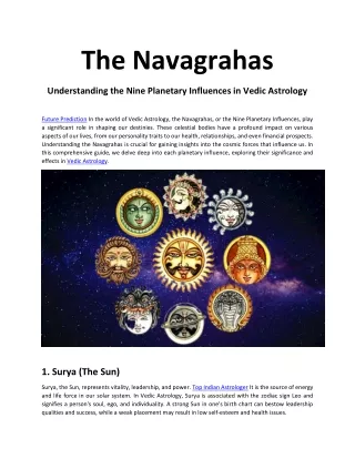 The Navagrahas :Understanding the Nine Planetary Influences in Vedic Astrology