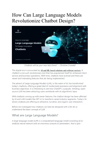 How Can Large Language Models Revolutionize Chatbot Design
