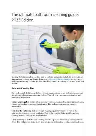 The ultimate bathroom cleaning guide 2023 Edition