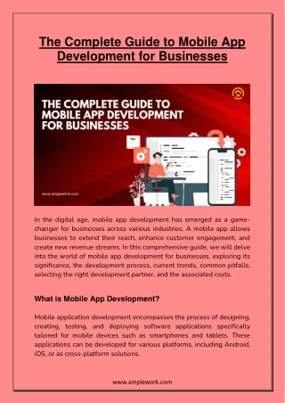 The Complete Guide to Mobile App Development for Businesses