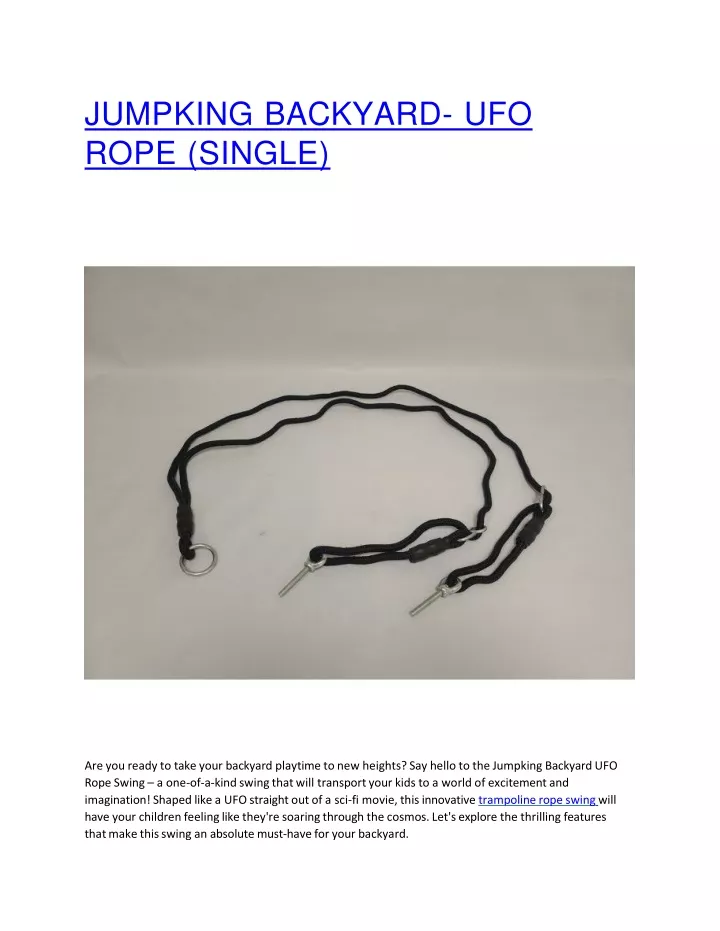 jumpking backyard ufo rope single